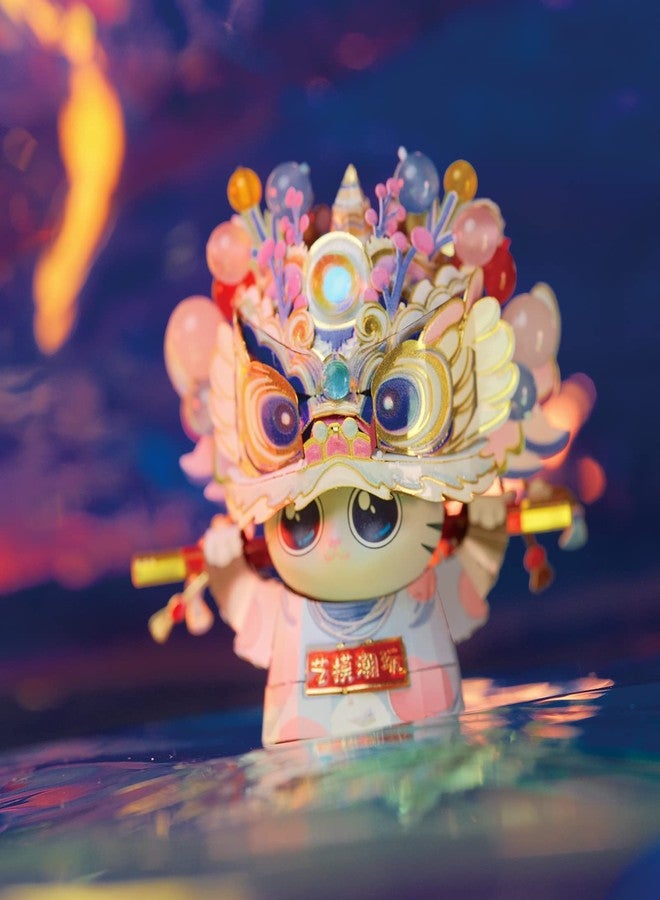 مو أحجية معدنية ثلاثية الأبعاد من MU: لعبة رقصة الأسد الصينية، مجسم قطة معلم الكونغ فو، أحجية، مجسم قطة، مجموعة بناء نماذج معدنية، هدايا أعياد ميلاد، هدايا هوايات، هدايا افتتاح الشركات، ديكور منزلي. - Image 2